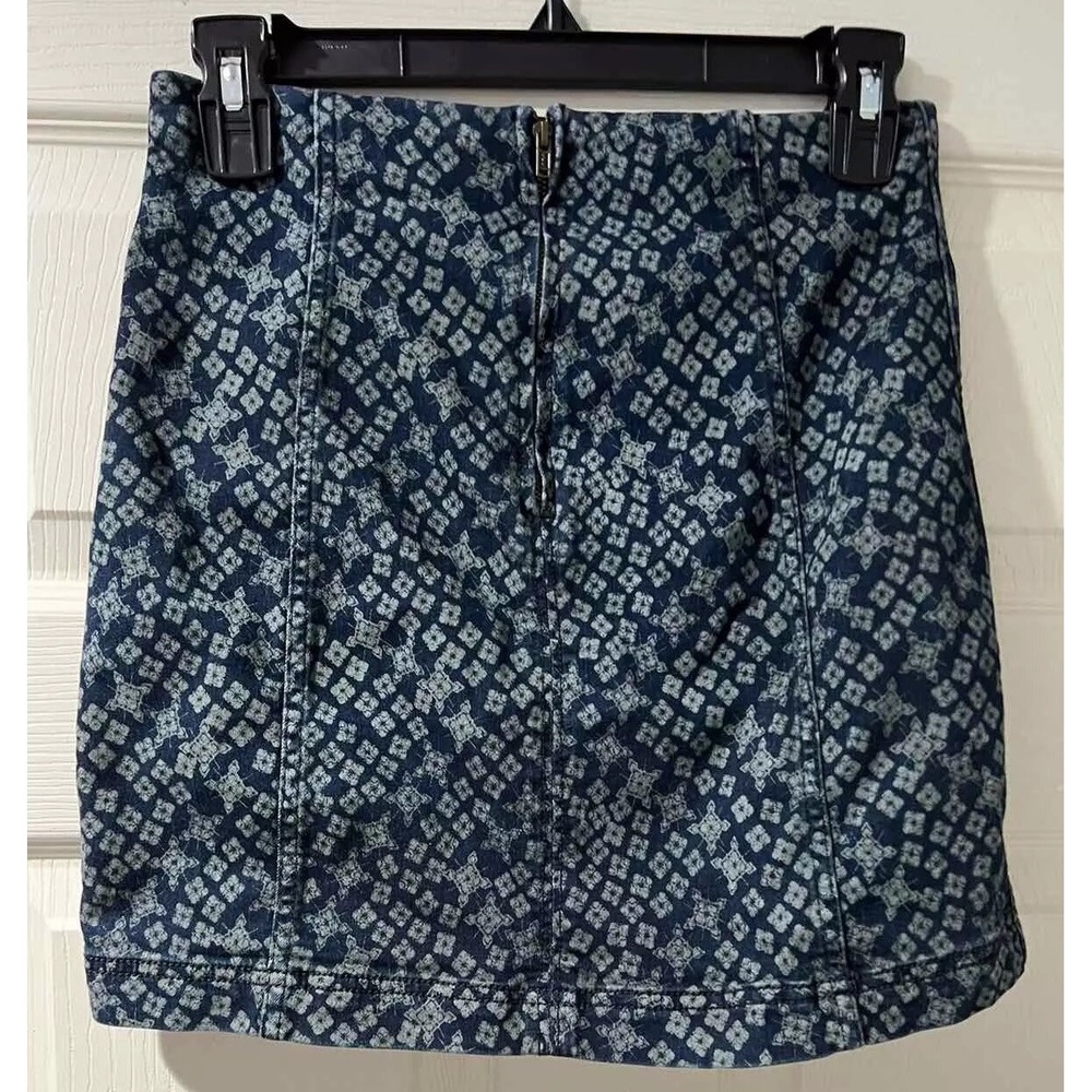 Free People preppy Skirt Size 2 Short Zip Cotton Blend A005309